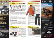 ATV&QUAD Magazin 2011/09-10, Seite 14-15, Aktuell: News & Trends 
RMX Racing: FOX Upgrade-Kits für RZR
Speeds: Heizhandgriffe
Klim: Enduro-Bekleidung
Quadix: Zubehör für Jäger