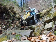 Jag den Wolf 2012: Die Thüringer Albert Hommel und Daniel Kästner (hier im Bild) fuhren ein starkes Rennen. Doch im wirklich technischen Gelände schienen sie etwas überfordert, haben sie Aufholbedarf. Aber gutes GPS-Lesen und High-Speed auf den weniger schwierigen Abschnitten erlaubte es ihnen, Minuten gutzumachen und – nach einem Varioriemenbruch des Gesamtführenden Radu Lungus – als Sieger gefeiert zu werden