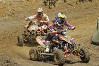 EMX European Quad Challenge 2012, 4. Lauf in Genk: Karlis Meldrajs vor Stefan Schreiber