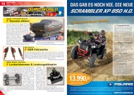 ATV&QUAD Magazin 2012/11-12, Seite 14-15, Aktuell News & Trends; Quadix / ATV-QUAD-Teile.de: Topcase-Aktion; Wirz Motors: RDR Fahrwerke; Löffler Quads: Precision Lenkerklemmen und Lenkungsdämpfer