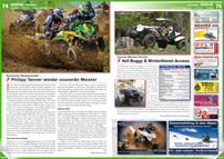 ATV&QUAD Magazin 2013/01-02, Seite 74-75, Szene Schweiz; Schweizer Meisterschaft: Philipp Tanner wieder souverän Meister; Conrey Offroad Technik: 4x4 Buggy & Winterdienst-Access ATV&QUAD Magazin 2013/01-02, Seite 74-75, Szene Schweiz; Schweizer Meisterschaft: Philipp Tanner wieder souverän Meister; Conrey Offroad Technik: 4x4 Buggy & Winterdienst-Access
