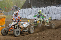 DMX Deutsche MotoCross Quad Meisterschaft 2013, 3. Lauf in Kamp Lintfort: Schreiber (10) vs. Van Grinsven (110