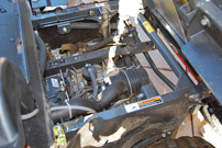 Kubota RTV 500, Modell 2013: Zweizylinder-Motor unter der Ladefläche