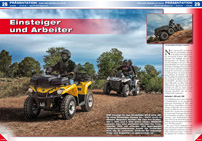 ATV&QUAD Magazin 2014/05-06, Seite 28-29; Präsentation Can-Am Modelle 2015: Einsteiger und Arbeiter