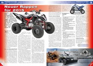 ATV&QUAD Special 2015 Ausrüstung • Zubehör • Tuning, Seite 18-19, Präsentation Yamaha YFM 700R: Neuer Rappen für 2015