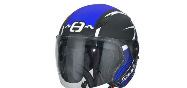 Speeds Bekleidung, Jet-Helm ‚City‘: in matt-blauer Soft-Touch-Lackierung