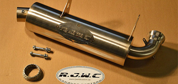 Edelstahl ATV-Auspuff von R.J.W.C: mit Einzelabnahme erhältlich bei Quadconnection