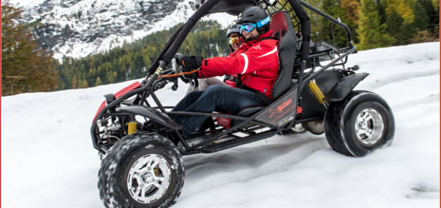 Fahrspaß im Winter: Drifts mit dem E-Buggy oder Elektro-Motorschlitten ohne Abgas und Lärm