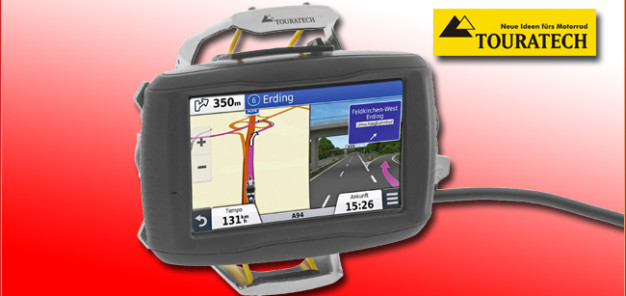 Touratech: Lenkerhalterung für das Zumo 590, das neue Top-Navigationsgerät von Garmin für ATVs, Quads und Bikes