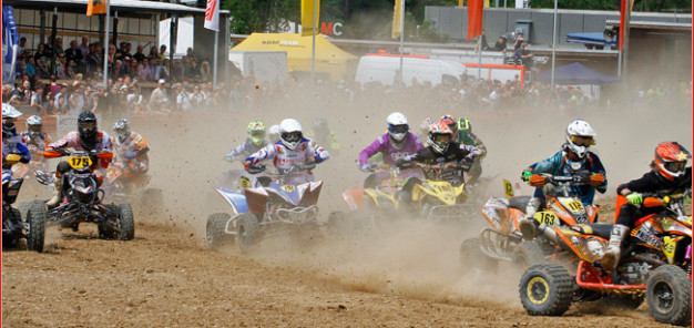 DMX Deutsche MotoCross Quad Meisterschaft 2014, 5. DMX Lauf 2014 in Reutlingen: Laufsieger Ingo ten Vregelaar vor Joe Maessen