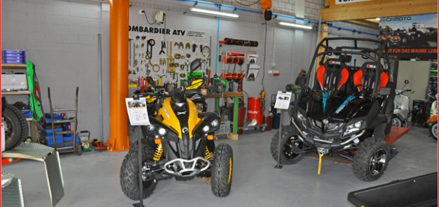 Werkstatt & Präsentation: auf der Quad Country Ausstellung 2015 werden die neusten Modelle von CF-Moto bis hin zu Hisun zu sehen sein