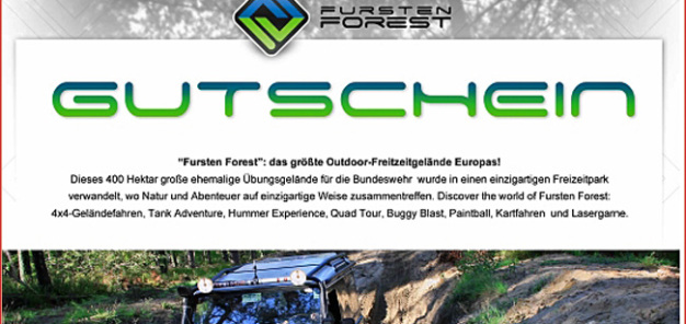 Gutschein von Fursten Forest: Ein Gutschein von Fursten Forest kann online personalisiert heruntergeladen werden